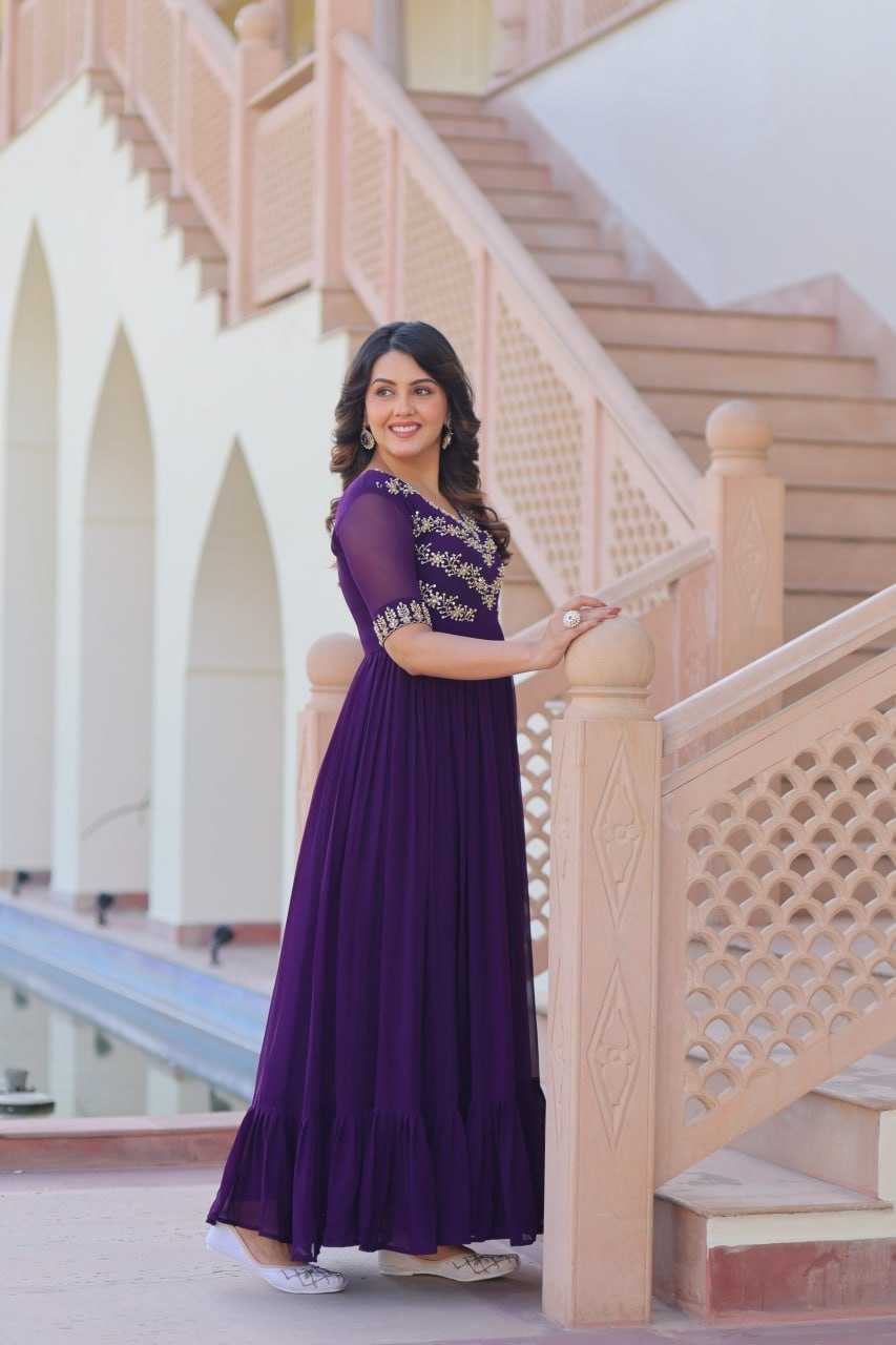 Ynf Faux Blooming KESH489 1172 Gowns Wholesale Fancy Gowns Embroidery Gowns Party Gowns Manufacturer