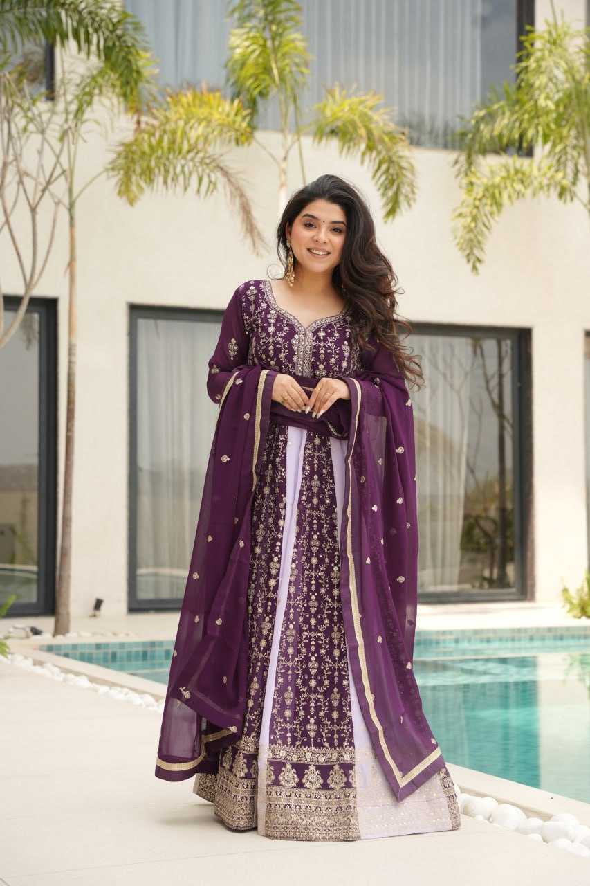 Ynf Faux Blooming KESH491 9250 Gowns Wholesale Gown With Dupatta Sequin Gowns Manufacturer