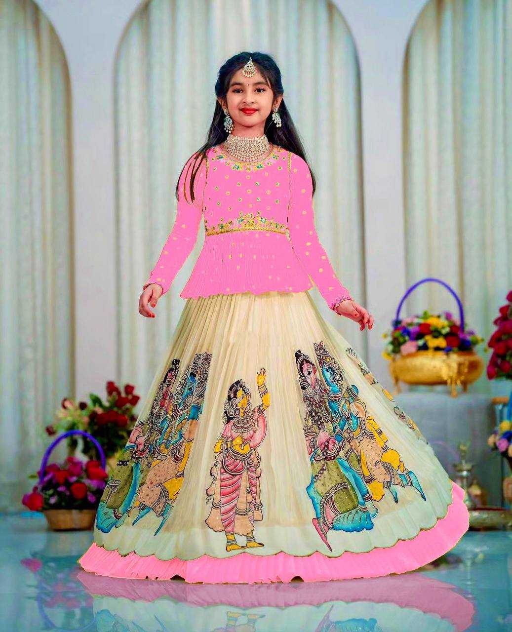 Ynf Faux Georgette KESH415 185 Kids Wear Wholesale Kids Lehenga Kids Lehenga Choli Kids Party Wear Ethnic Manufacturer