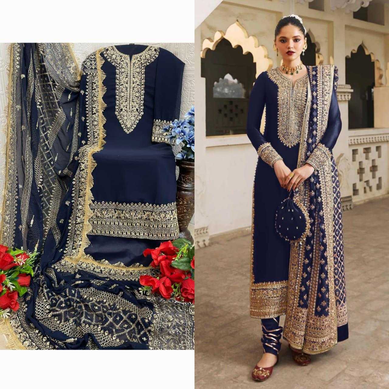 Ynf Faux Georgette KESH444 Semi Suits & Dresses Wholesale Embroidery Suits Georgette Suit Designer Suits Manufacturer