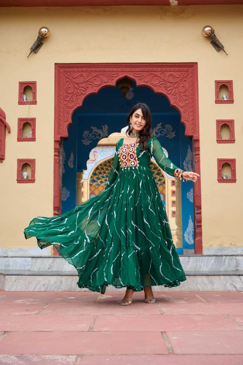Ynf Faux Georgette KESH489 1187 Gowns Festive Collections Wholesale Lehenga Style Gown Navratri Chaniya Choli Manufacturer