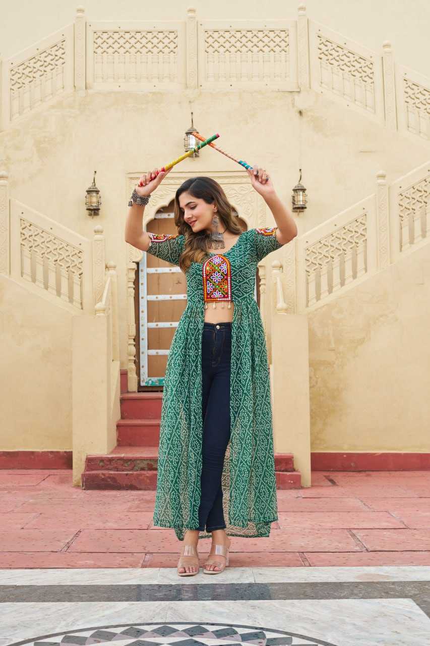 Ynf Faux Georgette KESH489 1189 Kurti Festive Collections Wholesale Festive Kurtis Bandhani Kurtis Manufacturer