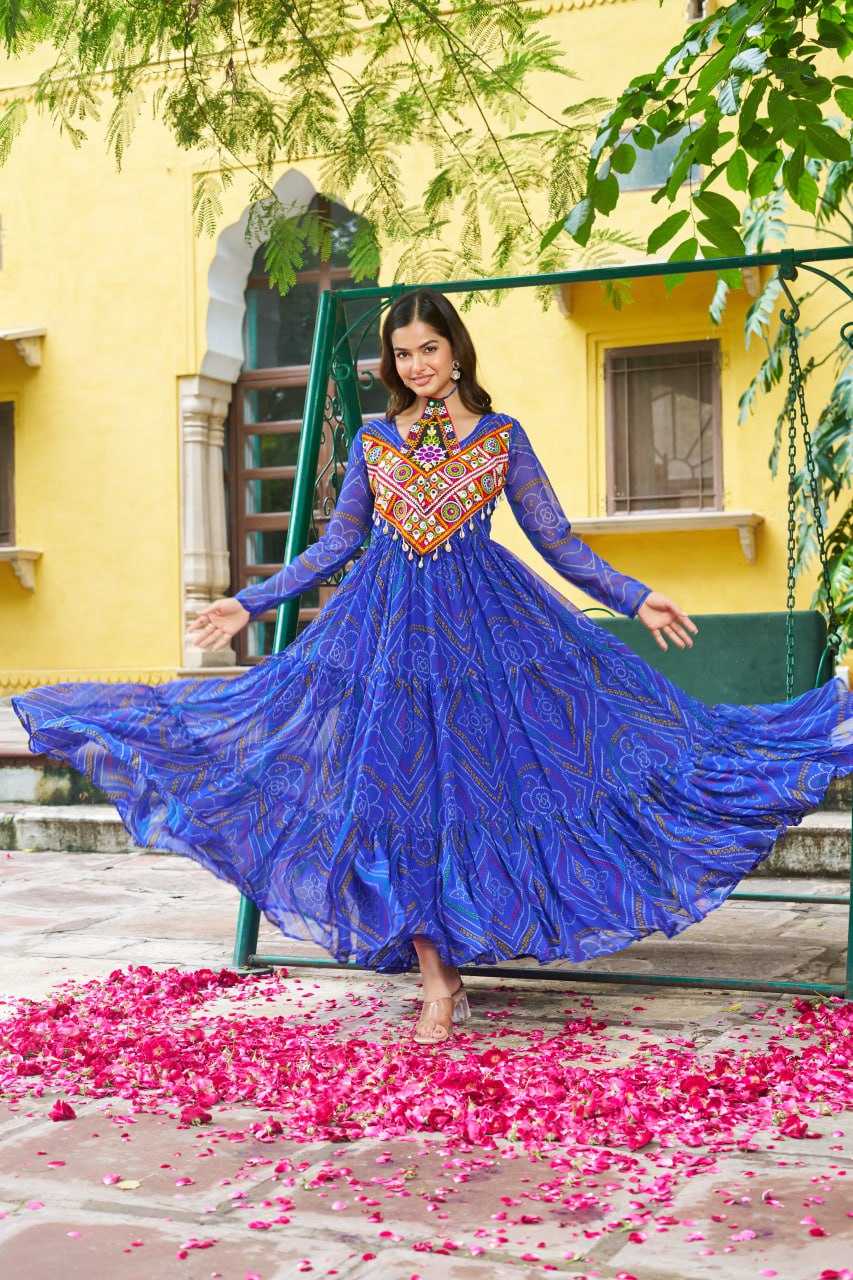 Ynf Faux Georgette KESH489 1194 Gowns Festive Collections Wholesale Georgette Gown Navratri Chaniya Choli Manufacturer