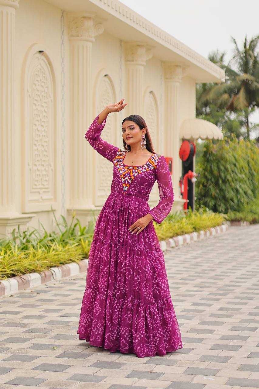 Ynf Faux Georgette KESH498 119 Gowns Festive Collections Wholesale Printed Gowns Fancy Gowns Anarkali Gown Long Gowns Navratri Chaniya Choli Manufacturer