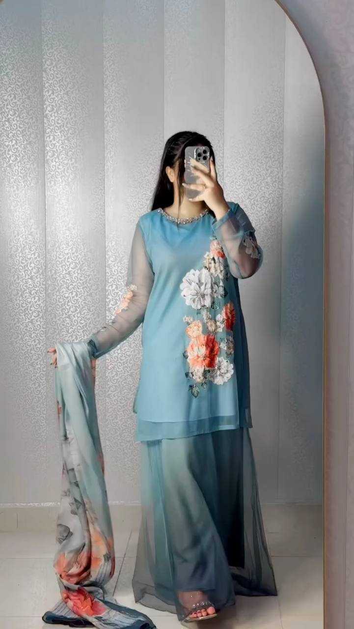 Ynf Faux Georgette KESH499 3132 Suits & Dresses Western Wears Festive Collections Wholesale Sharara Salwar Suits Printed Suits Georgette Suit Manufacturer