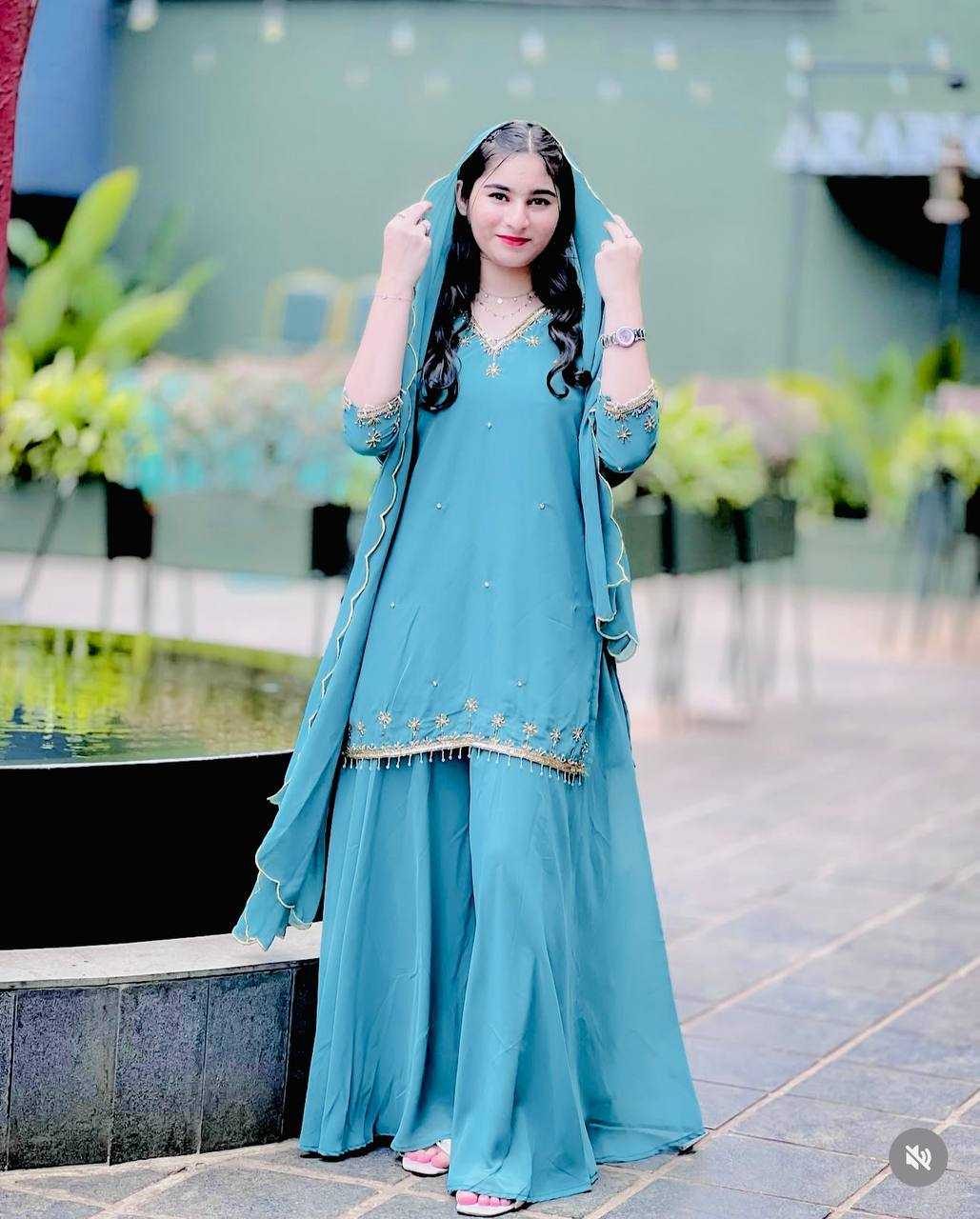 Ynf Faux Georgette KESH506 1204 Suits & Dresses Wholesale Ladies Suits Sharara Salwar Suits Designer Suits Manufacturer