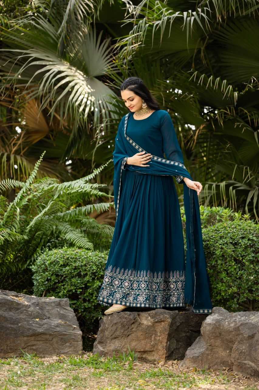 Ynf Faux Georgette KESH507 1023 Gowns Wholesale Embroidery Gowns Sequin Gowns Manufacturer