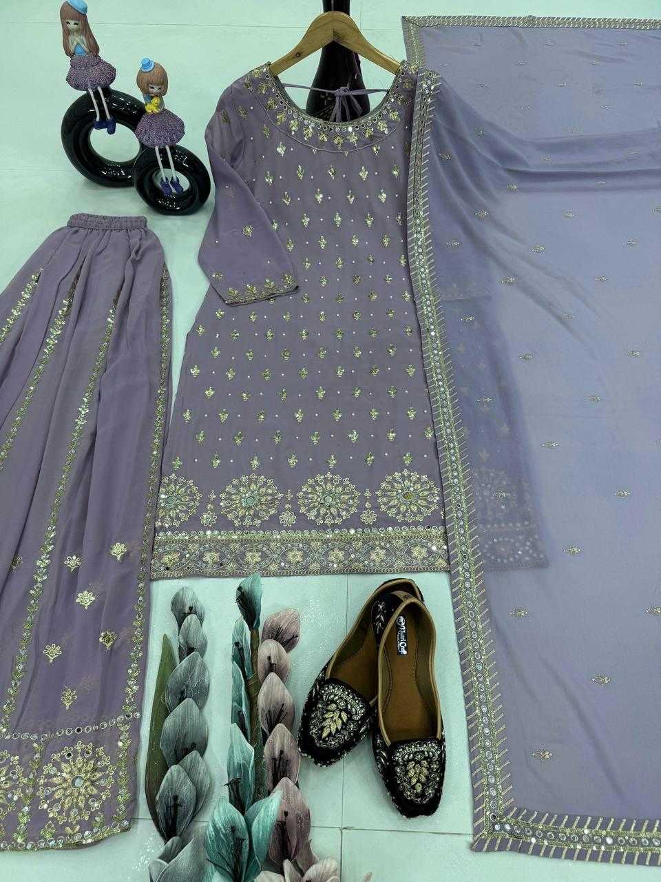 Ynf Faux Georgette KESH512 1677 Suits & Dresses Wholesale Ladies Suits Embroidery Suits Palazzo Suit Manufacturer