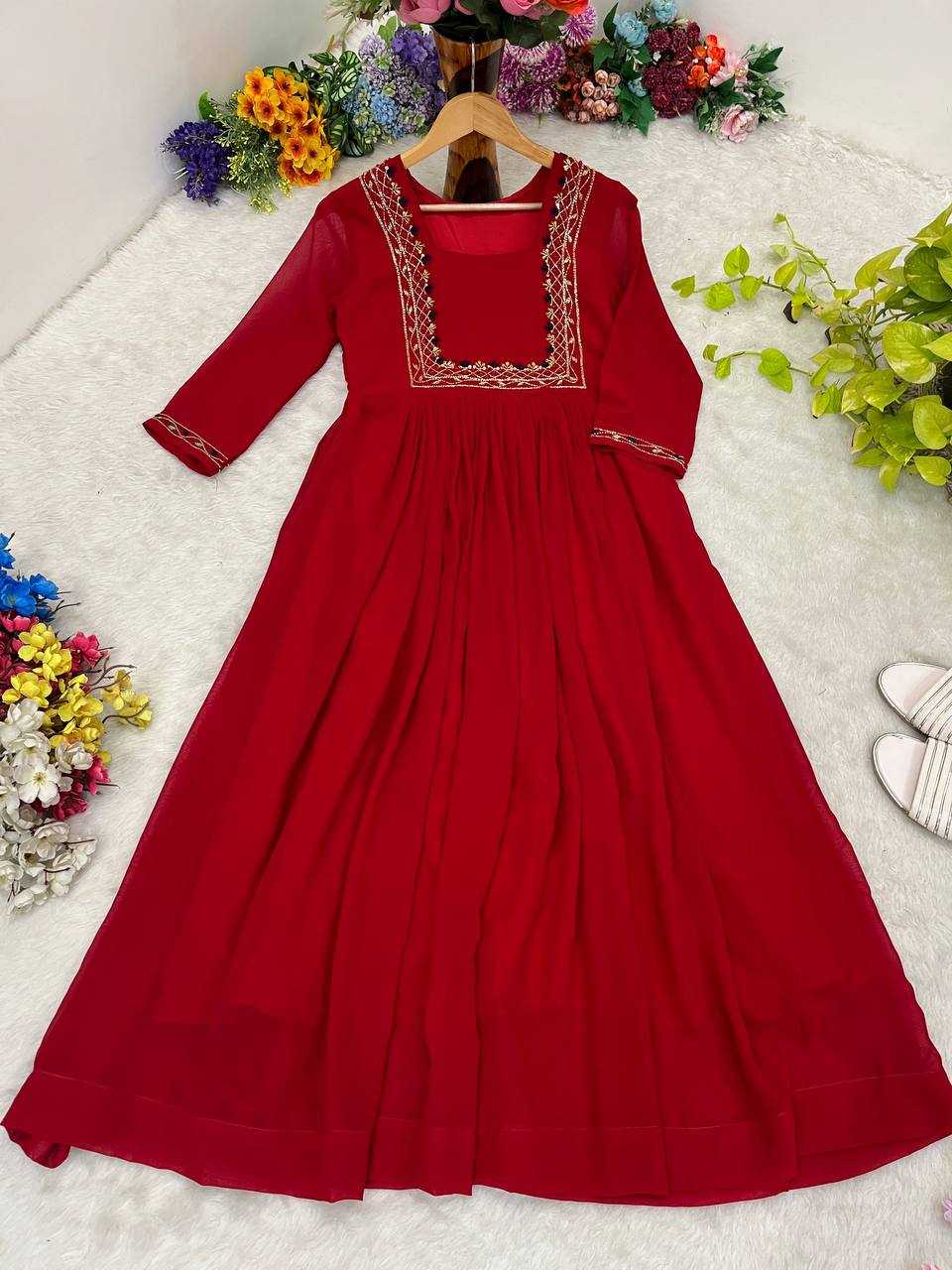 Ynf Faux Georgette KESH513 439 Kurti Wholesale Party Wear Kurtis Designer Kurtis Fancy Kurti Manufacturer