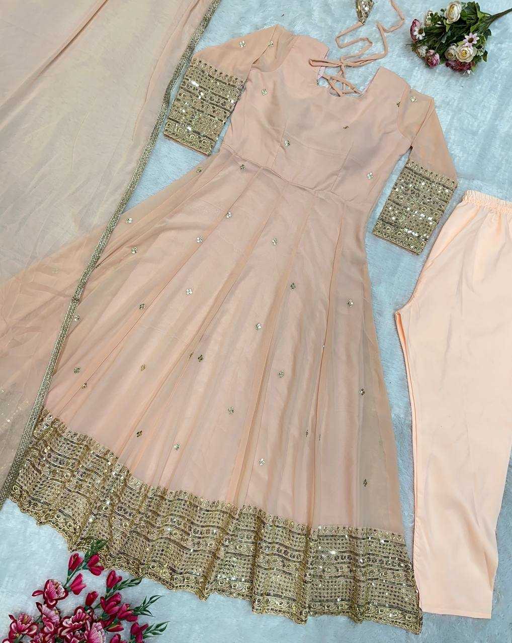 Ynf Faux Georgette KESH523 258 Gowns Wholesale Fancy Gowns Party Wear Gowns Designer Gowns Manufacturer