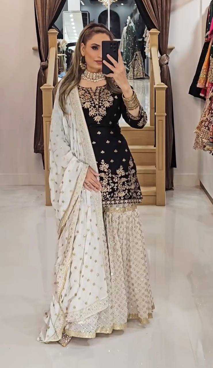 Ynf Faux Georgette KESH523 264 Suits & Dresses Wedding Collections Festive Collections Wholesale Georgette Suit Designer Suits Embroidered Suits Manufacturer