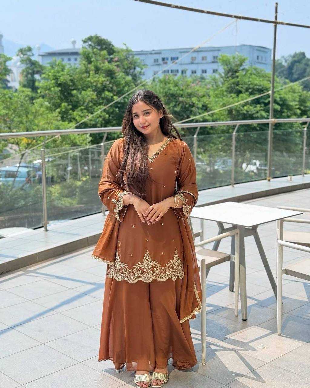 Ynf Faux Georgette KESH523 274 Suits & Dresses Wedding Collections Festive Collections Wholesale Embroidery Suits Georgette Suit Wedding Outfits Manufacturer