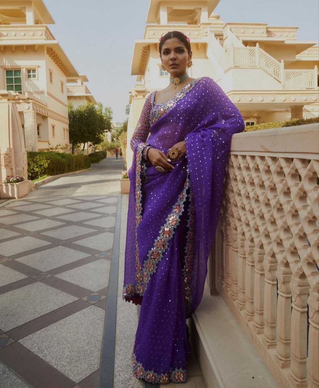 Ynf Faux Georgette KESH524 3453 Sarees Wholesale Designer Sarees Fancy Sarees Embroidered Sarees Manufacturer