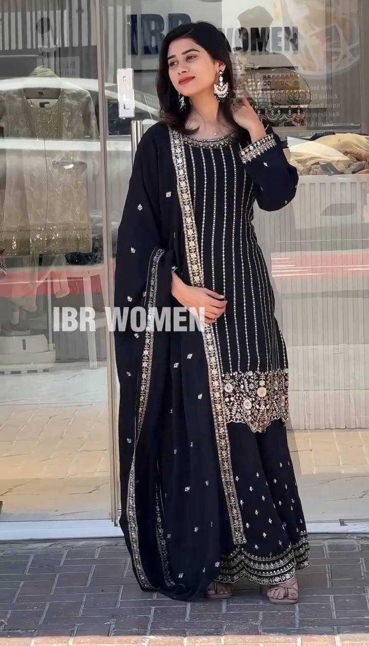 Ynf Faux Georgette KESH526 105 Suits & Dresses Wedding Collections Festive Collections Wholesale Palazzo Suit Georgette Suit Embroidered Suits Manufacturer
