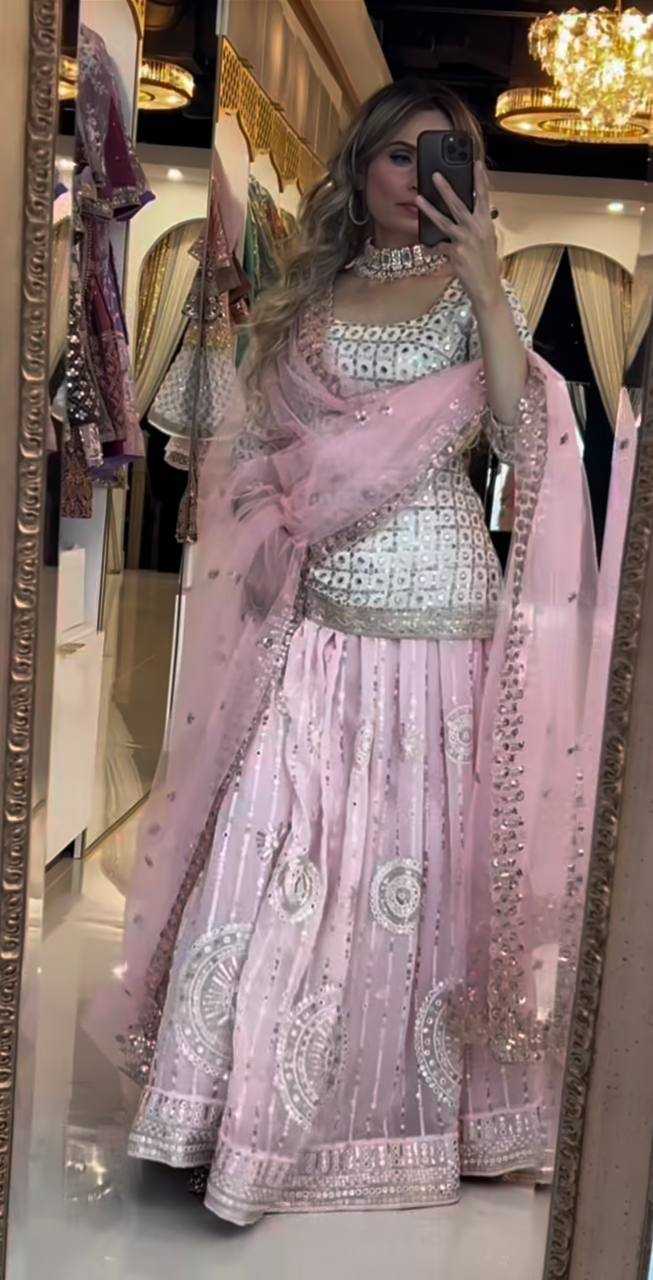 Ynf Faux Georgette KESH528 462 Lehengas Wedding Collections Festive Collections Wholesale Embroidered Lehenga Georgette Lehenga Zari Work Lehenga Manufacturer