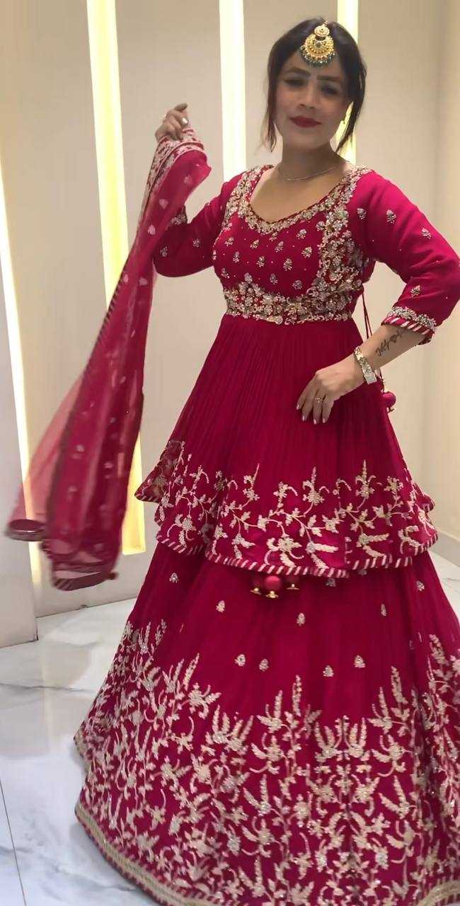 Ynf Faux Georgette KESH528 474 Lehengas Wholesale Georgette Lehenga Sequins Lehenga Manufacturer