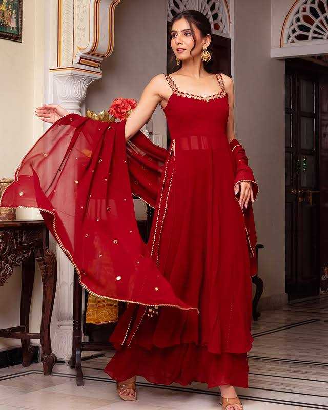 Ynf Faux Georgette KESH531 1042 Gowns Wholesale Anarkali Gown Party Gowns Long Gowns Sleeveless Gowns Manufacturer
