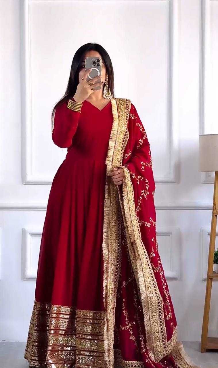 Ynf Faux Georgette KESH533 5063 Gowns Wholesale Fancy Gowns Anarkali Gown Long Gowns Lace Gowns Manufacturer