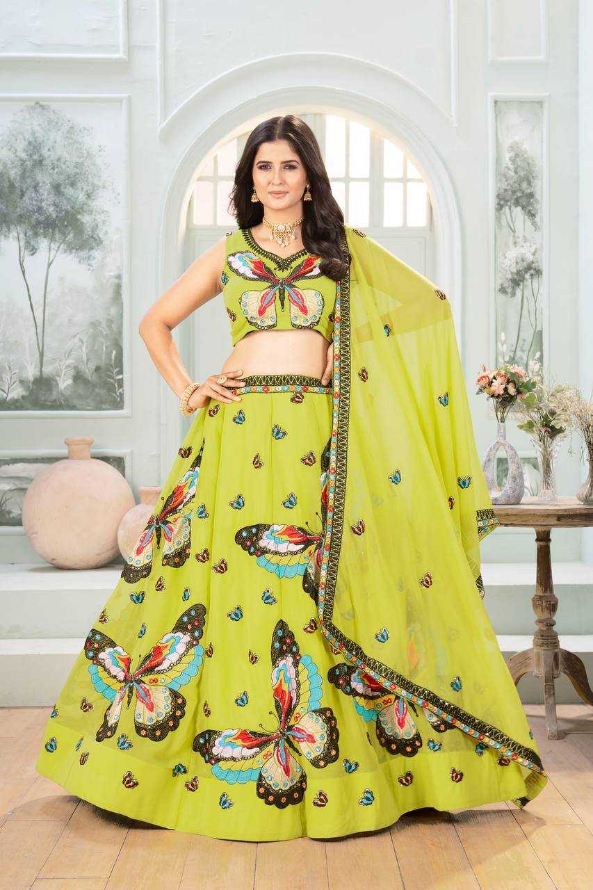 Ynf Faux Georgette KESH533 5118 Lehengas Wholesale Fancy Lehenga Embroidered Lehenga Lehenga For Mehndi Sequins Lehenga Lehenga With Cancan Manufacturer