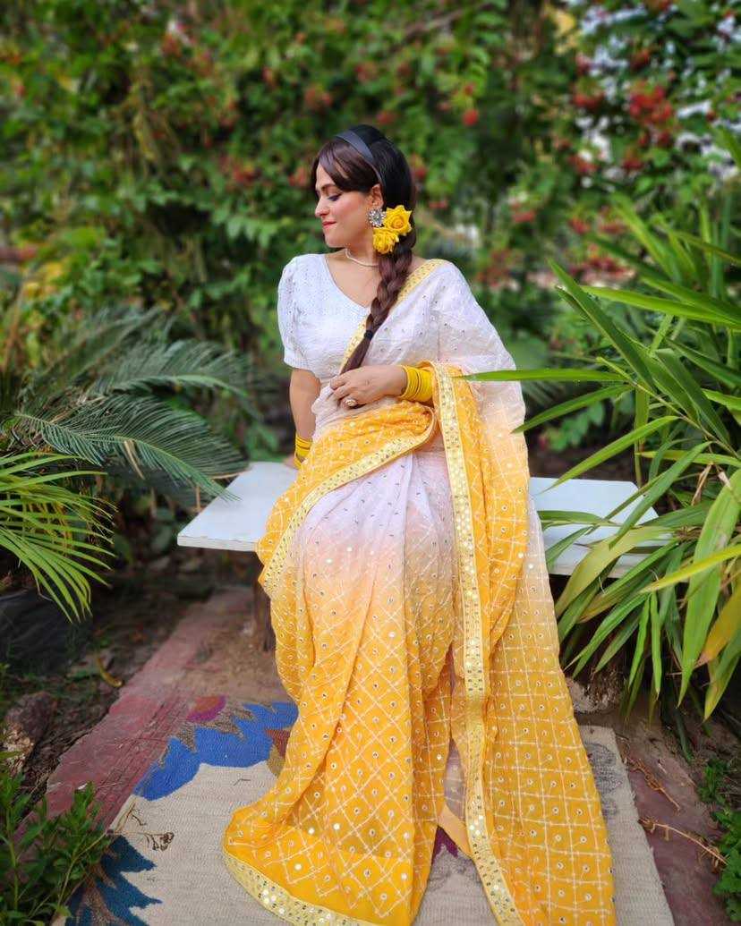 Ynf Faux Georgette KESH556 308 Sarees Wholesale Sequence Sarees Embroidered Sarees Manufacturer