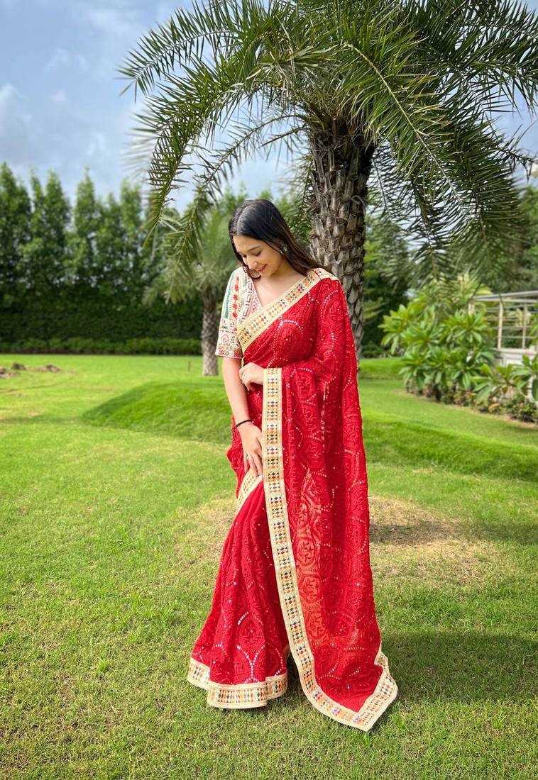 Ynf Faux Georgette KESH556 315 Sarees Wholesale Georgette Sarees Sequence Sarees Manufacturer