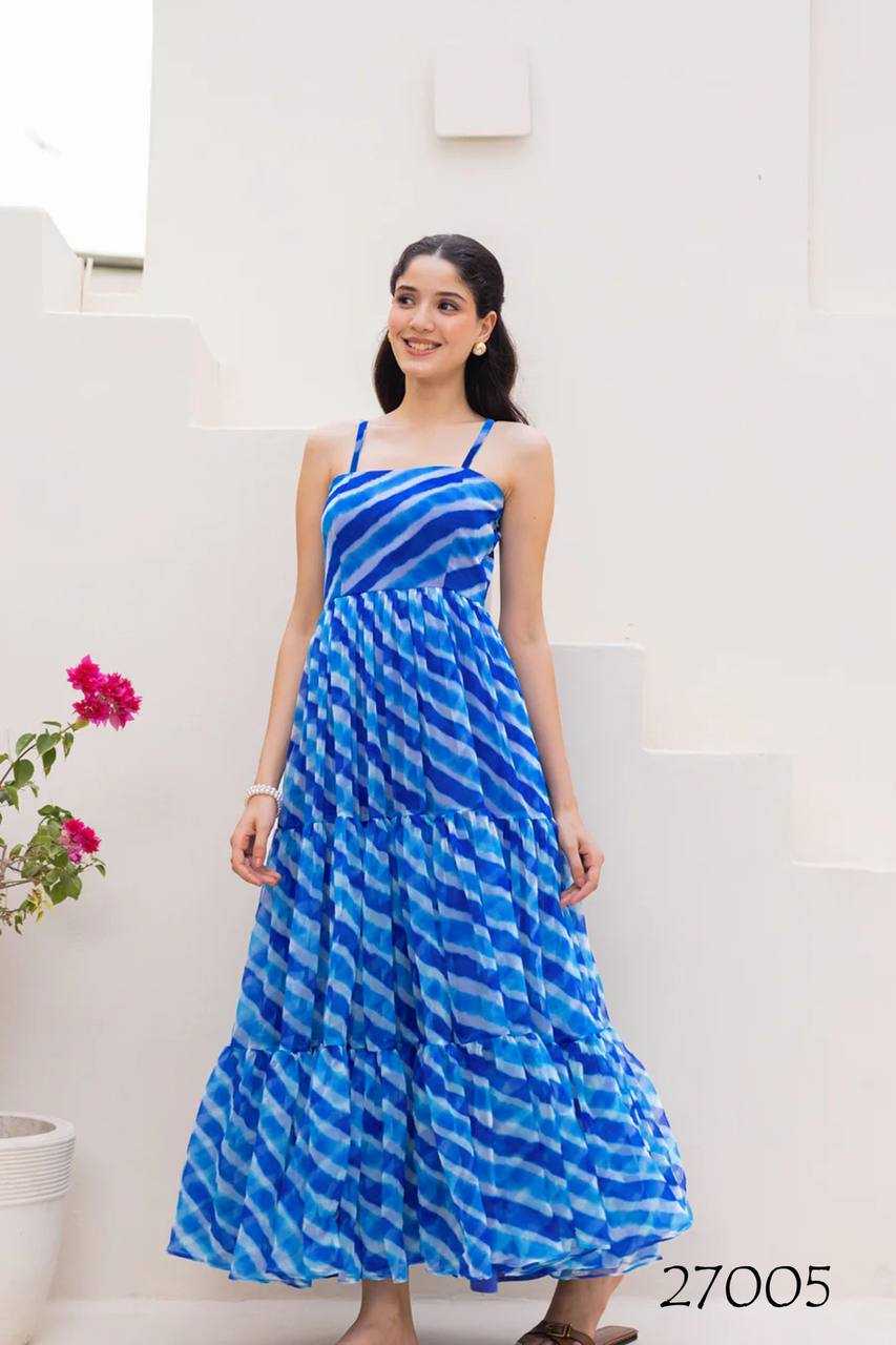 Ynf Faux Georgette RIN131 27001 Gowns Plus Size Collections Wholesale Printed Gowns Fancy Gowns Sleeveless Gowns Manufacturer