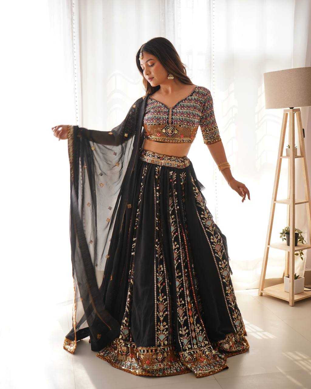 Ynf Faux Georgette RIN133 32 Lehengas Wedding Collections Festive Collections Wholesale Designer Lehenga Choli Georgette Lehenga Sequins Lehenga Manufacturer