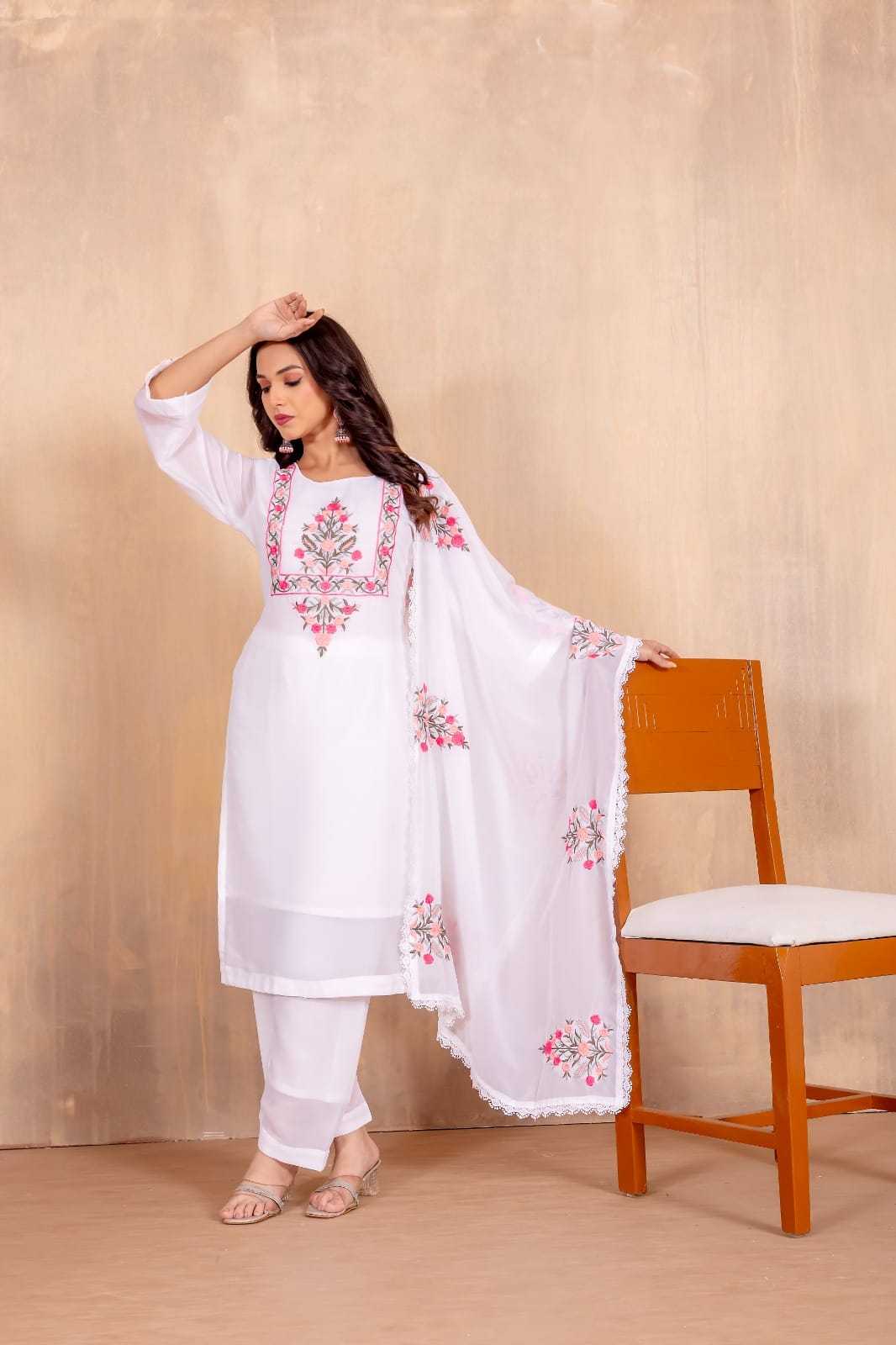 Ynf Faux Georgette RIN158 Stree Kurti Festive Collections Wholesale Georgette Kurti Embroidered Kurtis Onam Collections Manufacturer