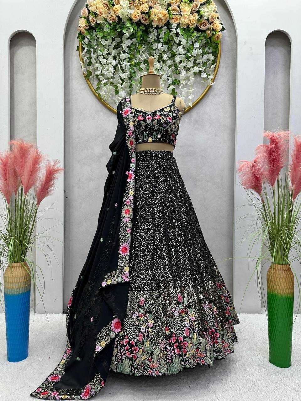 Ynf Faux Georgette RIN162 248 Lehengas Wedding Collections Festive Collections Wholesale Designer Lehenga Choli Georgette Lehenga Sequins Lehenga Manufacturer
