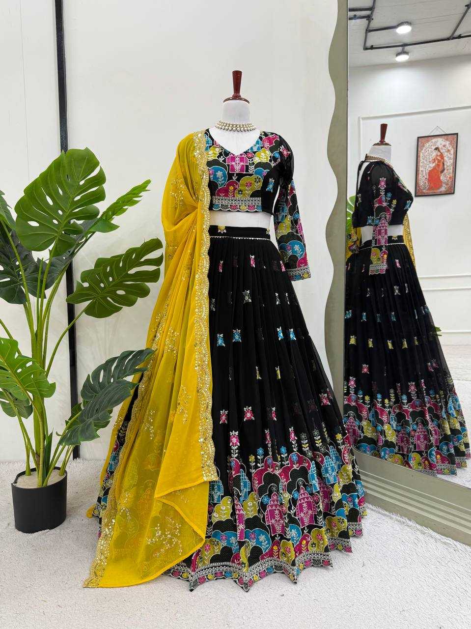 Ynf Faux Georgette RIN162 367 Lehengas Wedding Collections Festive Collections Wholesale Designer Lehenga Choli Georgette Lehenga Lehenga With Dupatta Manufacturer