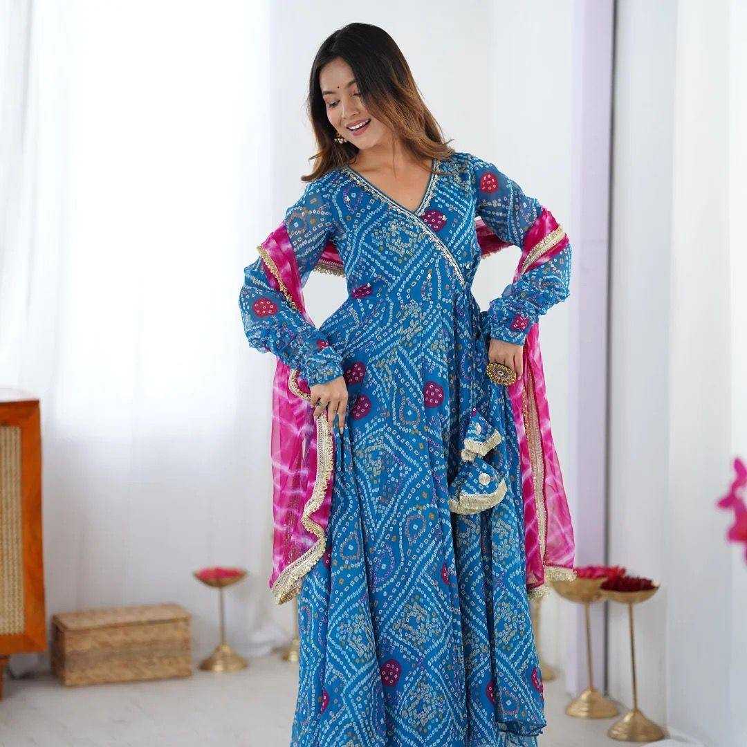 Ynf Faux Georgette RIN215 1116 Gowns Wholesale Embroidery Gowns Anarkali Gown Manufacturer