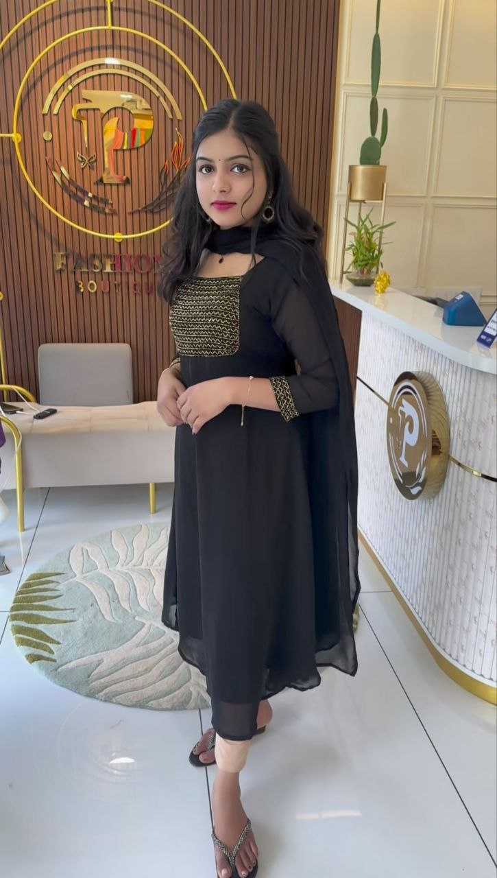 Ynf Faux Georgette RIN226 INCH Gowns Wedding Collections Festive Collections Wholesale Georgette Gown Party Wear Gowns Gown With Dupatta Manufacturer