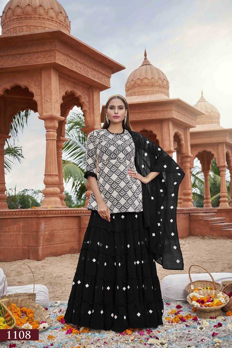 Ynf Faux Georgette RIN227 1108 Suits & Dresses Wedding Collections Festive Collections Wholesale Indo Western Dresses Georgette Suit Embroidered Suits Manufacturer