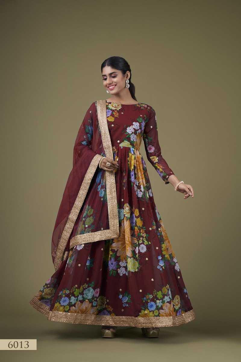 Ynf Faux Georgette RIN227 6013 Gowns Wholesale Georgette Gown Manufacturer
