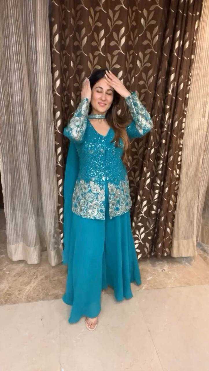 Ynf Faux Georgette RIN232 72 Suits & Dresses Wedding Collections Festive Collections Wholesale Palazzo Suit Designer Suits Embroidered Suits Manufacturer