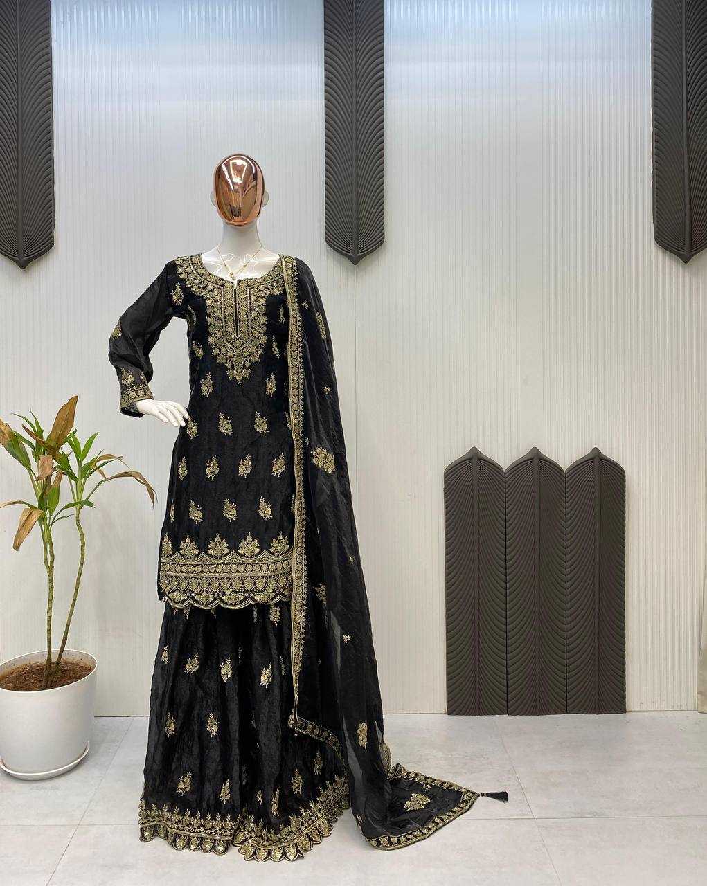 Ynf FENDY RIN141 1975 Suits & Dresses Wholesale Sharara Salwar Suits Embroidery Suits Manufacturer