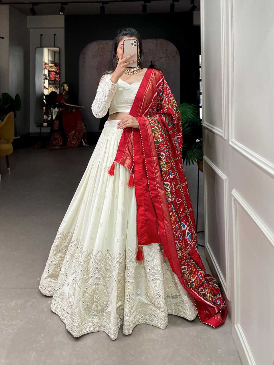 Ynf Georgette KESH134 1500 Lehengas Wedding Collections Festive Collections Wholesale Georgette Lehenga Mirror Work Lehenga Onam Collections Manufacturer