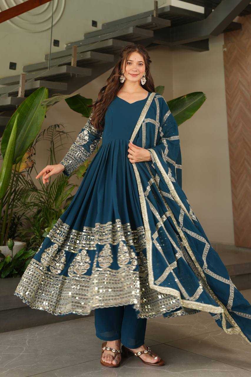 Ynf Georgette KESH158 DOL Gowns Wholesale Embroidery Gowns Anarkali Gown Georgette Gown Manufacturer