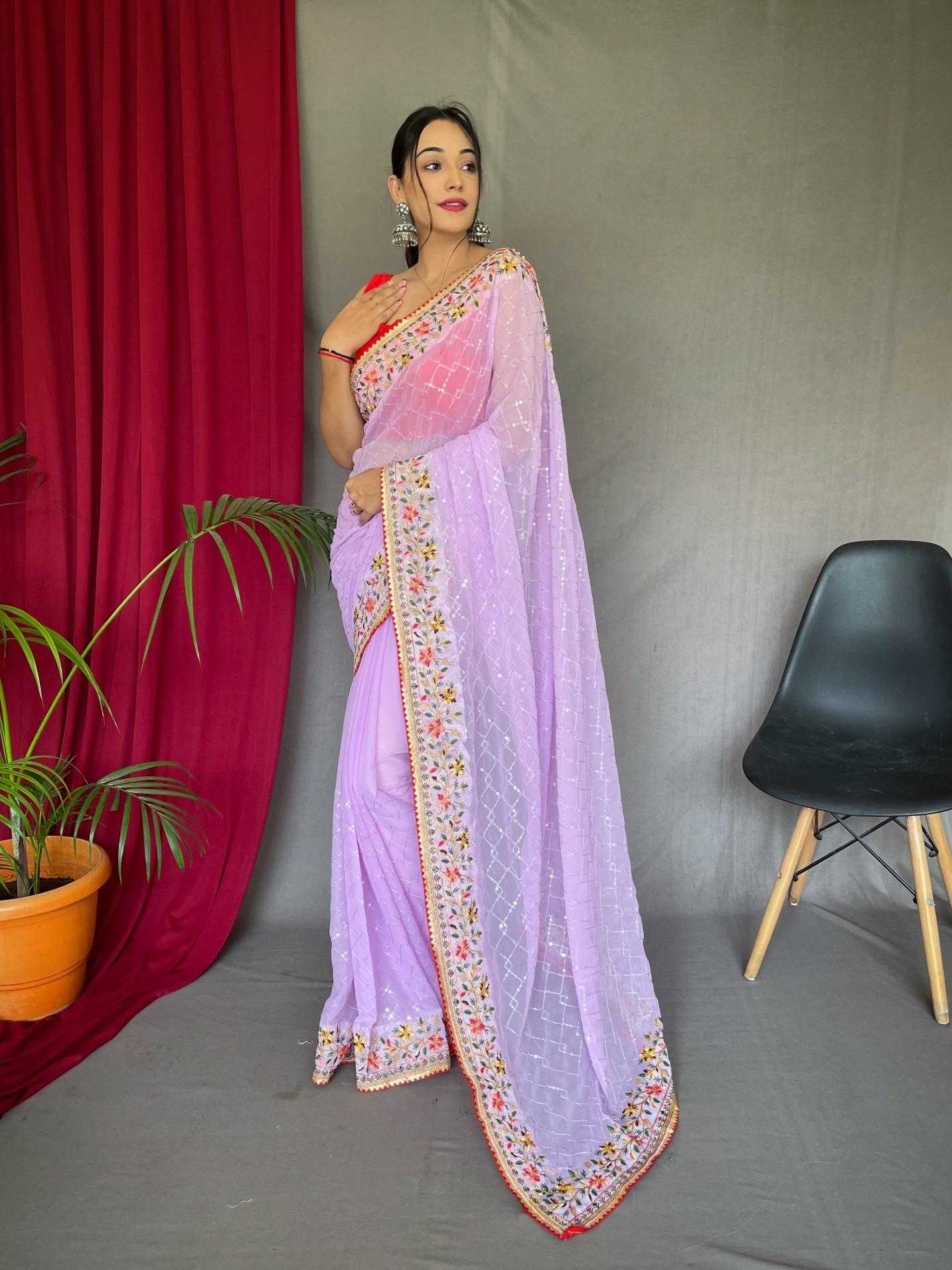 Ynf Georgette KESH249 SEQUECE 4 Sarees Wholesale Party Wear Sarees Georgette Sarees Sequence Sarees Manufacturer