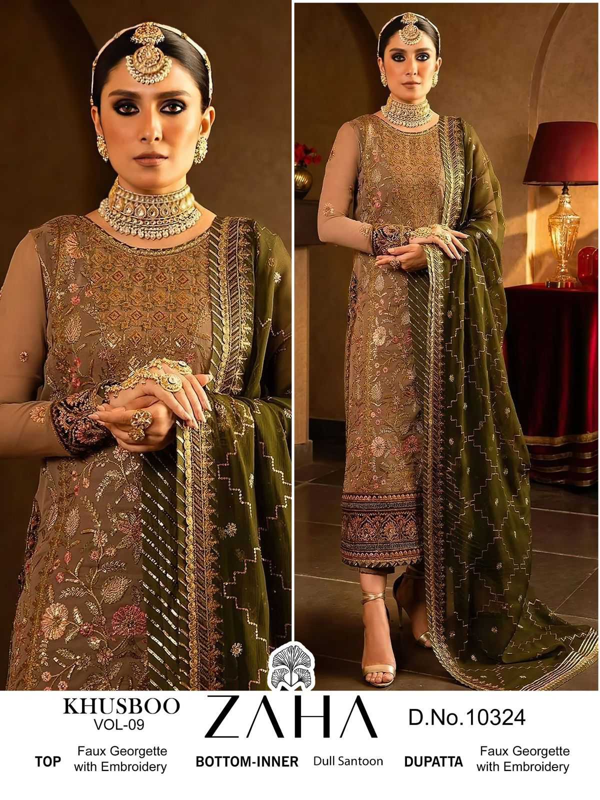 Ynf Georgette KESH444 KHUSBOO-VOL-9 10323 Suits & Dresses Wholesale Embroidery Suits Georgette Suit Designer Suits Manufacturer