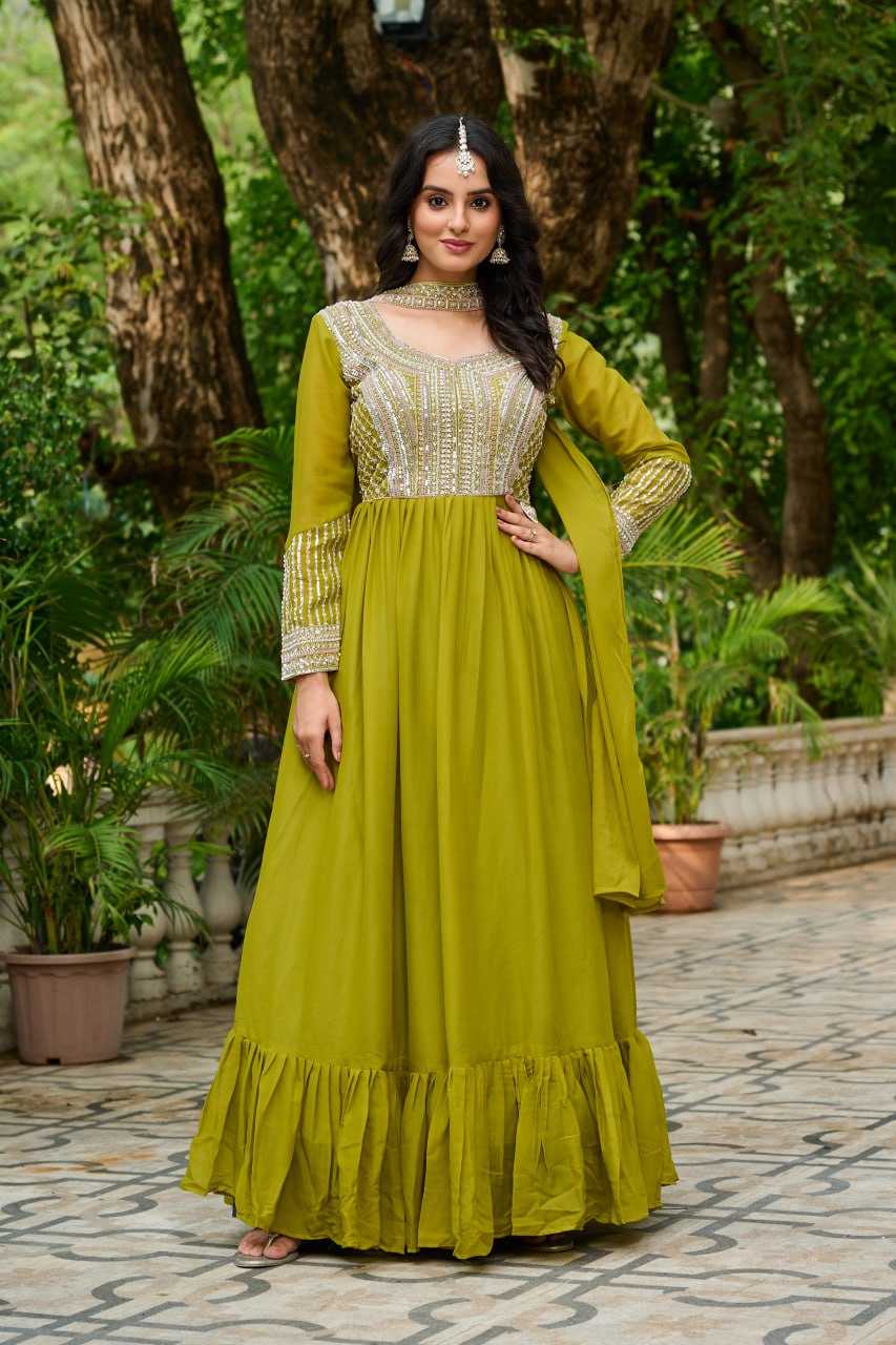 Ynf Georgette KESH489 1151-2 Gowns Wholesale Designer Gowns Sequin Gowns Manufacturer