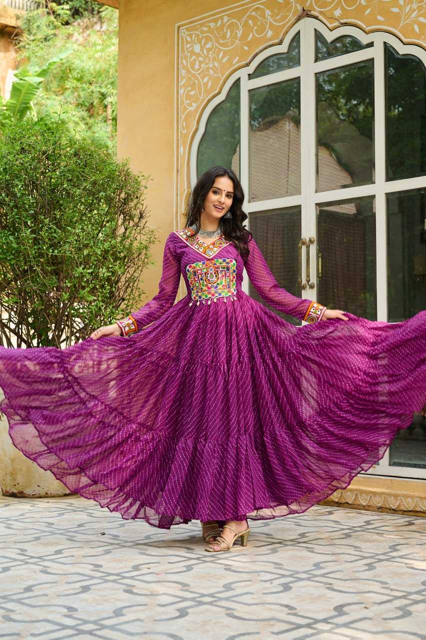 Ynf Georgette KESH489 1182 Gowns Wholesale Printed Gowns Long Gowns Georgette Gown Manufacturer