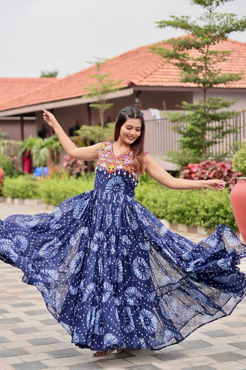 Ynf Georgette KESH498 116 Gowns Wholesale Printed Gowns Long Gowns Georgette Gown Manufacturer