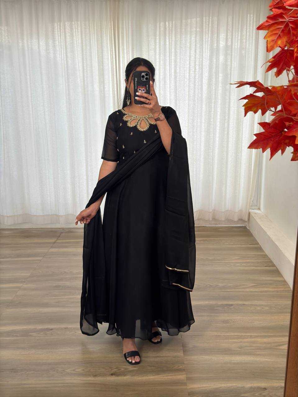 Ynf Georgette KESH513 440 Gowns Wholesale Fancy Gowns Party Wear Gowns Designer Gowns Manufacturer