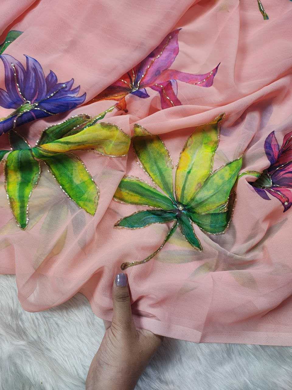 Ynf Georgette KESH518 4388 Sarees Wholesale Printed Sarees Georgette Sarees Sarees With Blouse Manufacturer