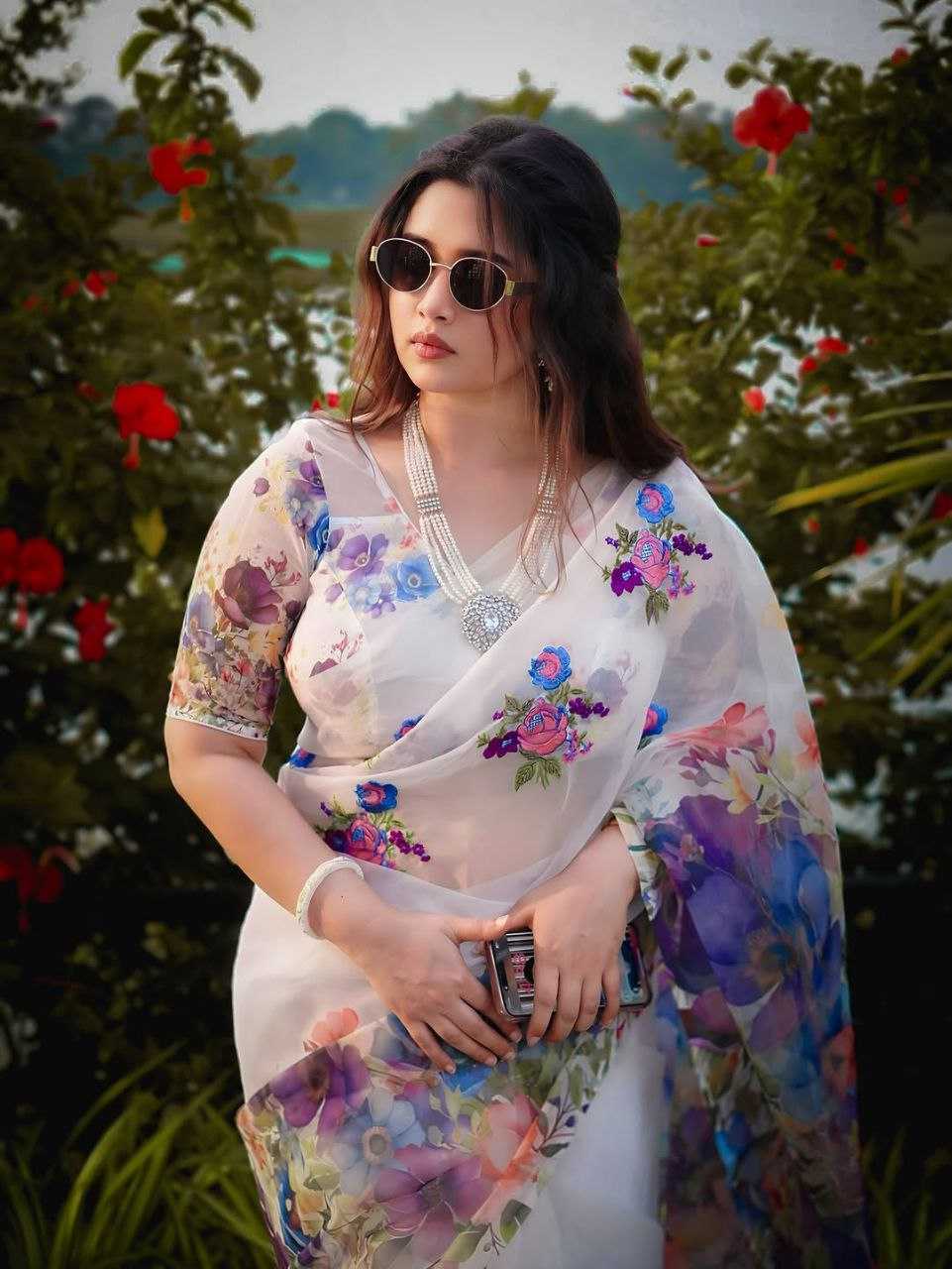 Ynf Georgette KESH518 4409 Sarees Wholesale Fancy Sarees Printed Sarees Manufacturer