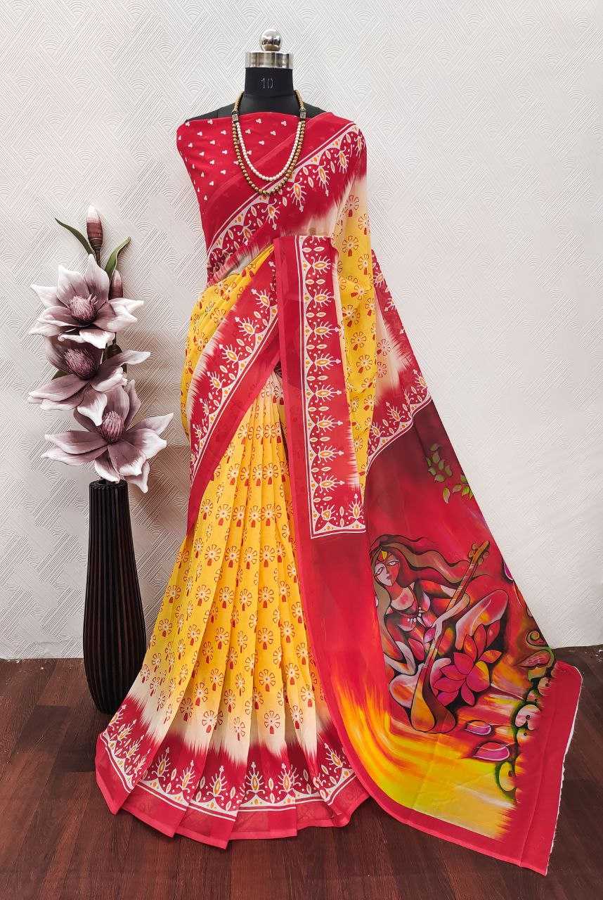 Ynf Georgette KESH518 4411 Sarees Festive Collections Wholesale Printed Sarees Georgette Sarees Diwali Collections Manufacturer