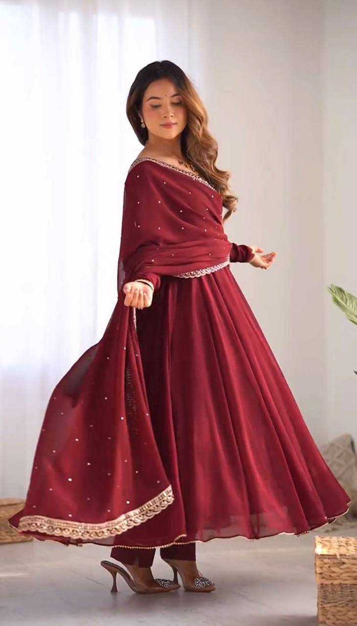 Ynf Georgette KESH523 239 Gowns Wholesale Fancy Gowns Embroidery Gowns Party Wear Gowns Manufacturer