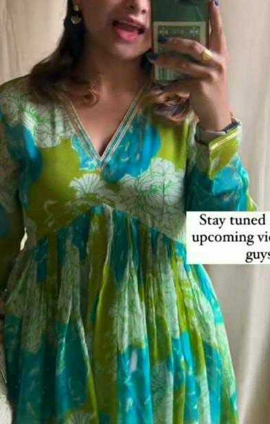 Ynf Georgette KESH527 303 Gowns Wholesale Printed Gowns Fancy Gowns Full Sleeve Gowns Manufacturer