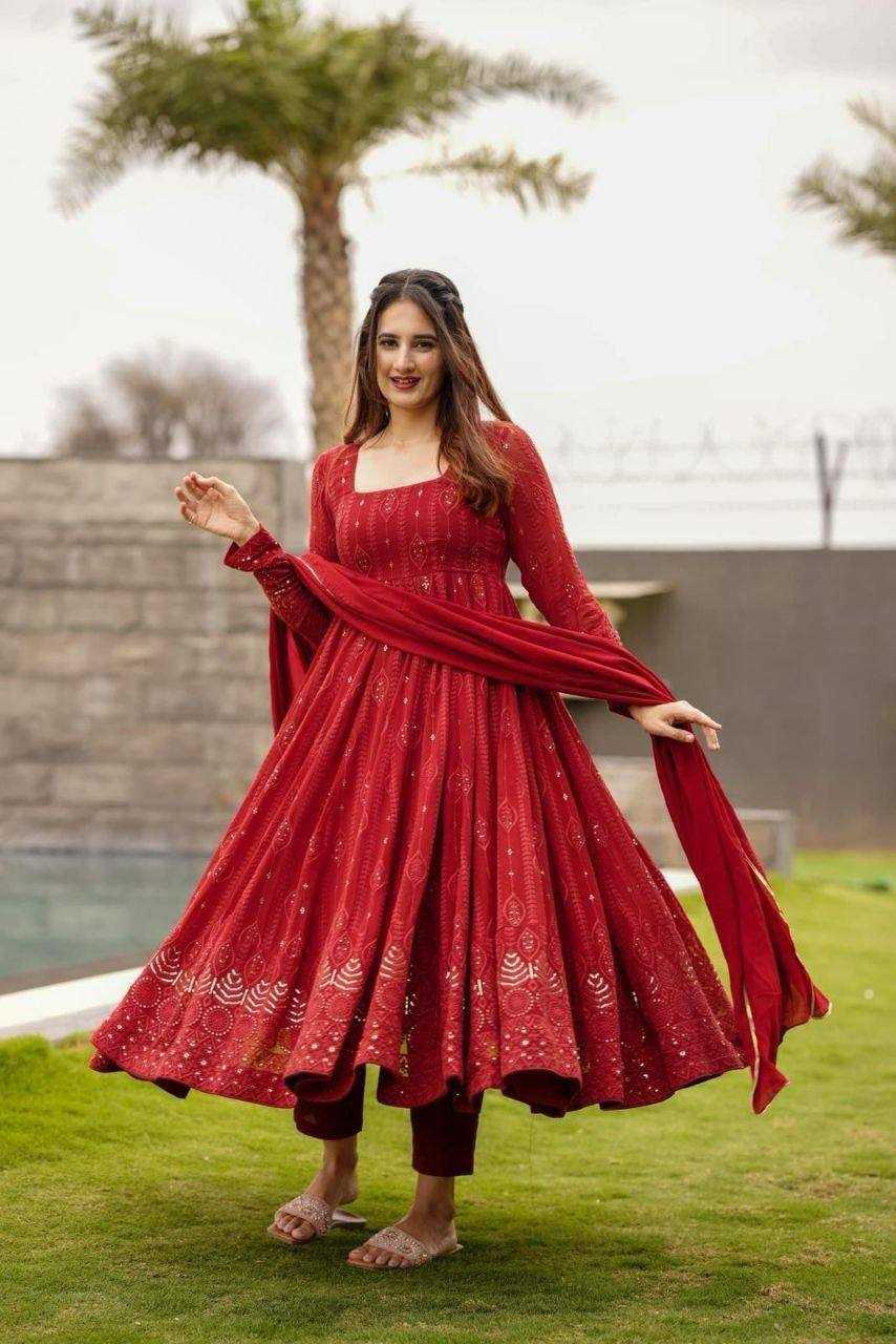 Ynf Georgette KESH544 206 Gowns Wholesale Fancy Gowns Embroidery Gowns Anarkali Gown Party Gowns Manufacturer